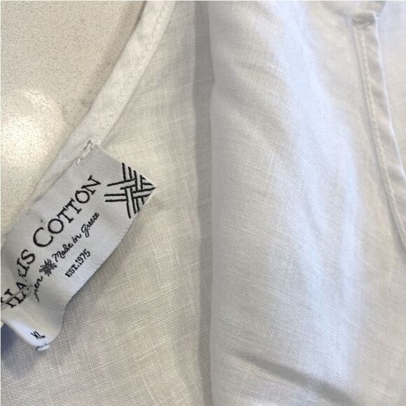 Haris Cotton 100% Linen Greece Simple Minimalist Cami Mini Ruffled Dress XL - Picture 6 of 7